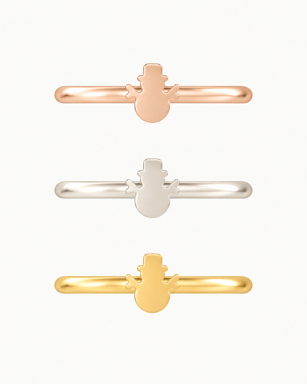 Snowman 14ct Solid Gold Helix Ring