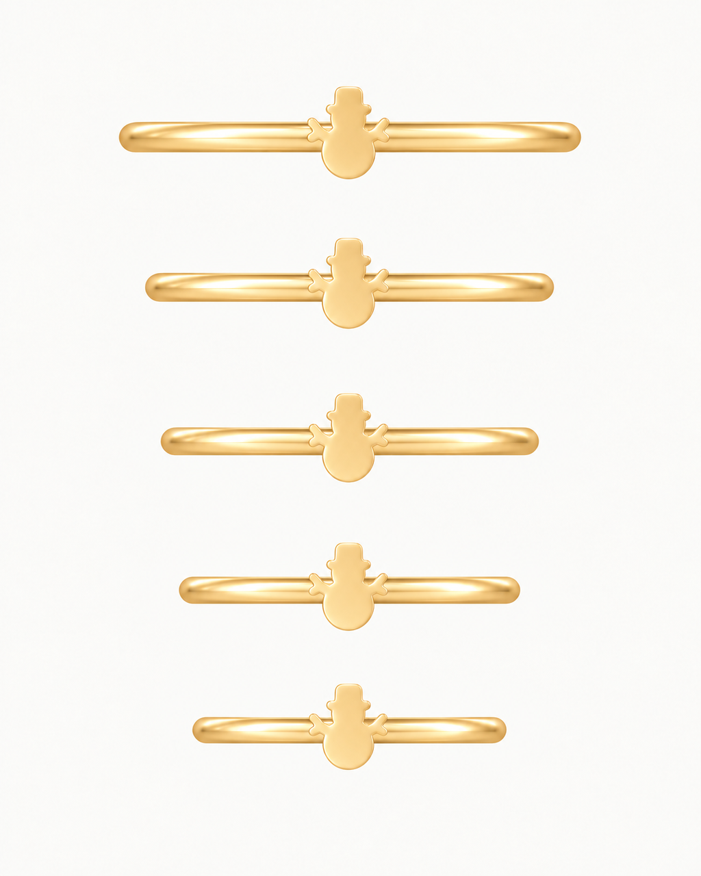 Snowman 14ct Solid Gold Helix Ring