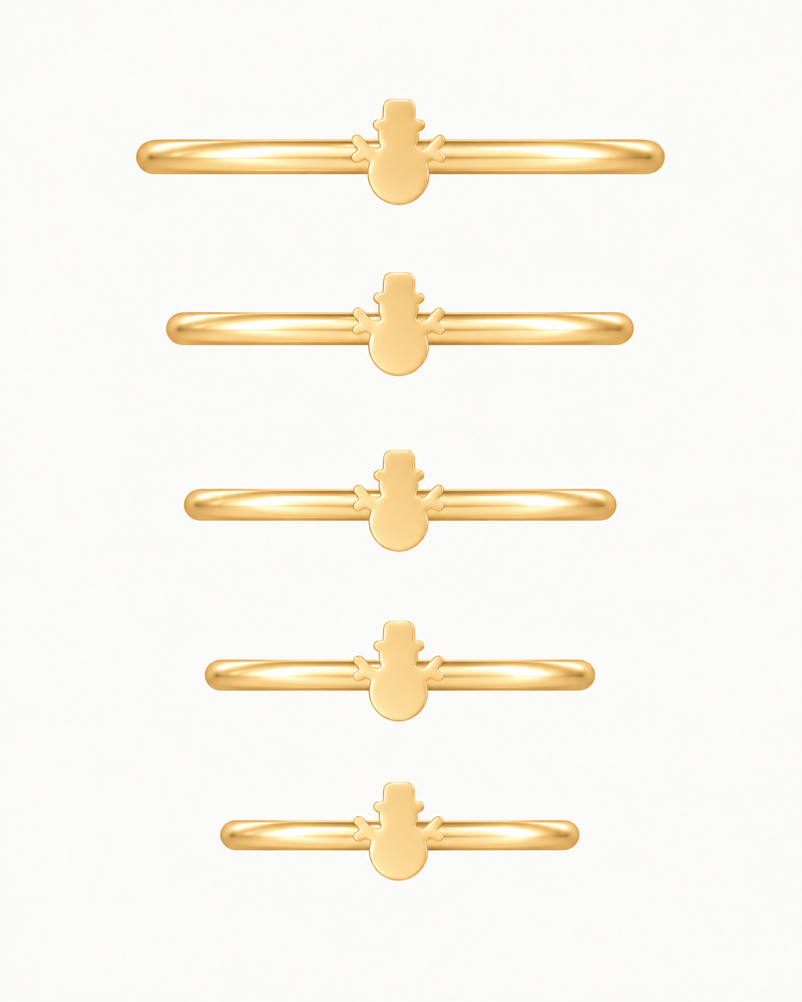 Snowman 14ct Solid Gold Helix Ring