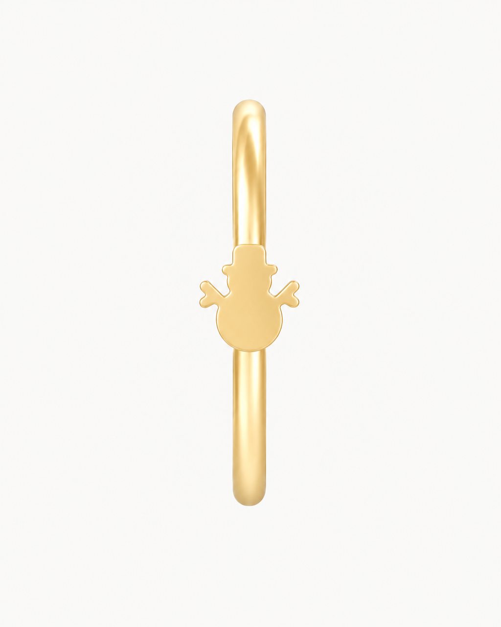 Snowman 14ct Solid Gold Nostril Ring