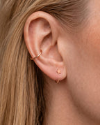 Star 14ct Solid Gold Huggie Hoop
