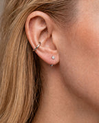 Star 14ct Solid Gold Huggie Hoop