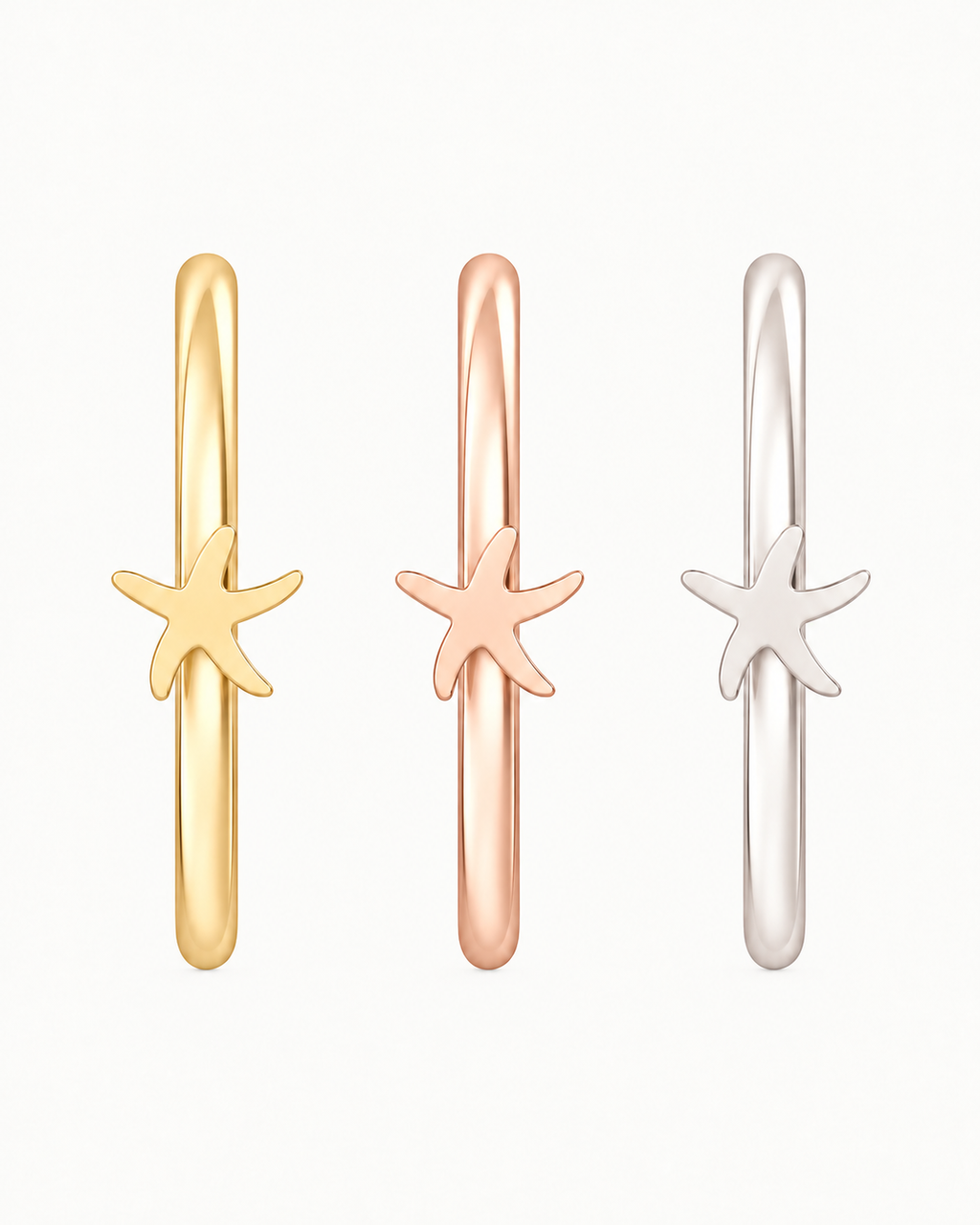 Starfish 14ct Solid Gold Nostril Ring