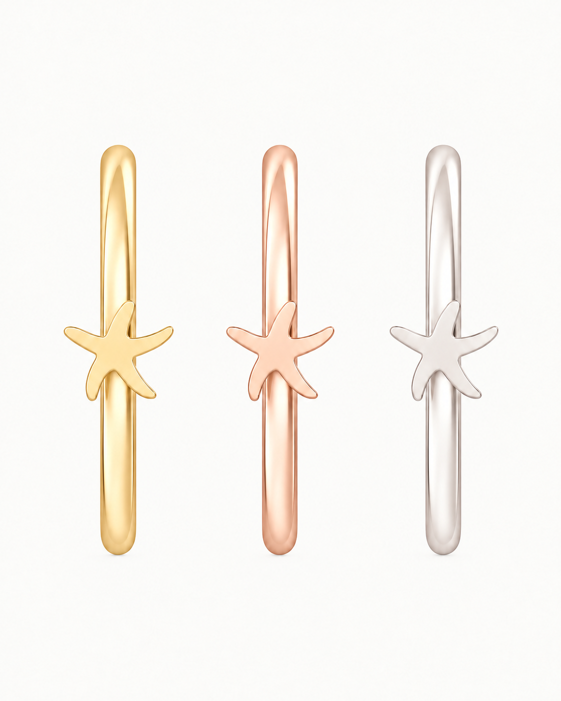 Starfish 14ct Solid Gold Nostril Ring