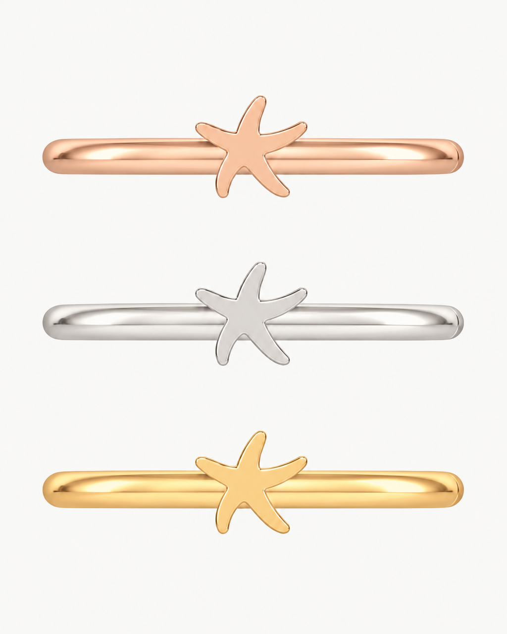 Starfish 14ct Solid Gold Helix Ring