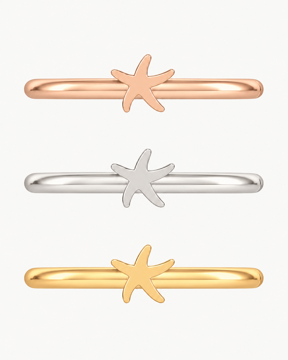 Starfish 14ct Solid Gold Helix Ring