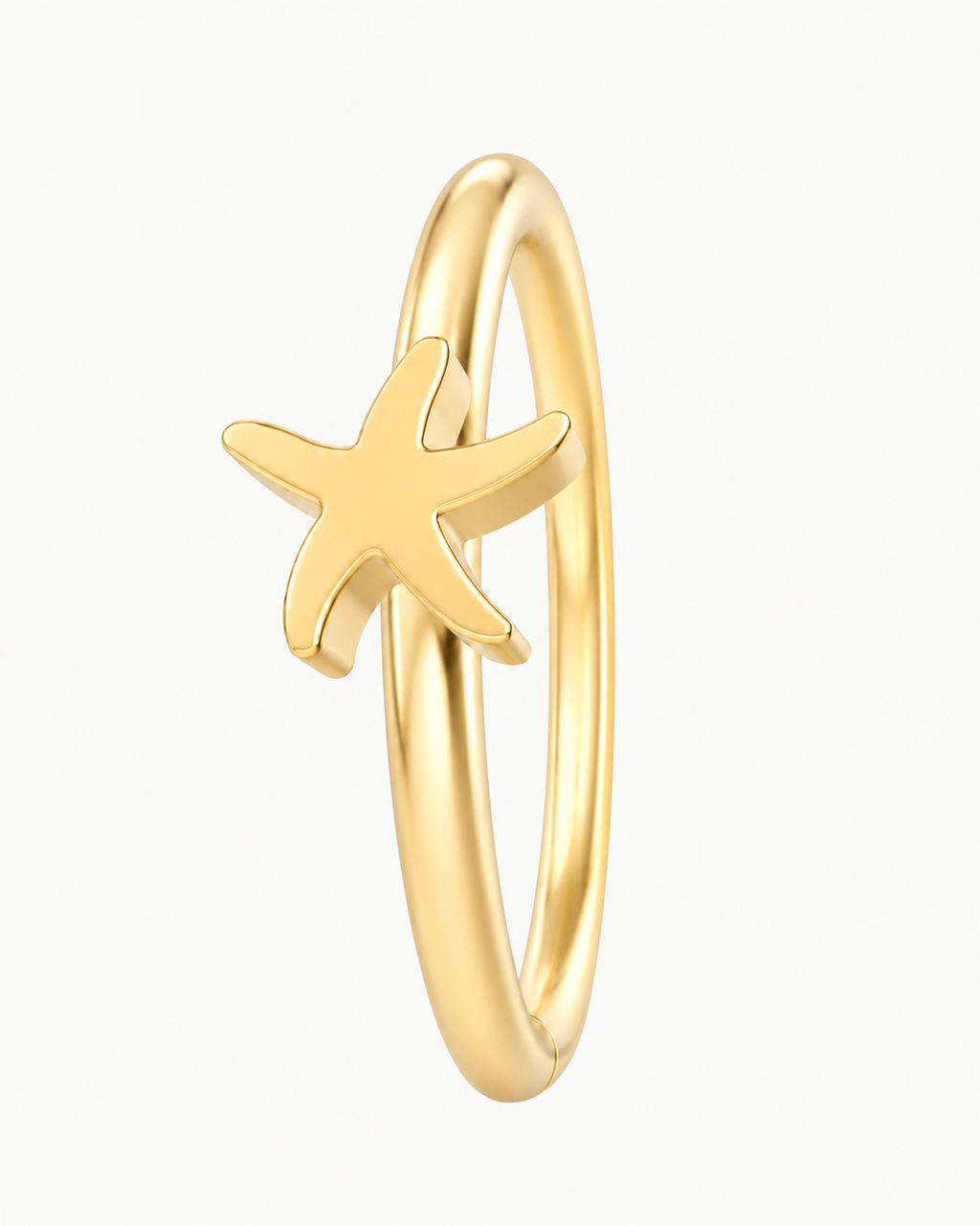 Starfish 14ct Solid Gold Nostril Ring
