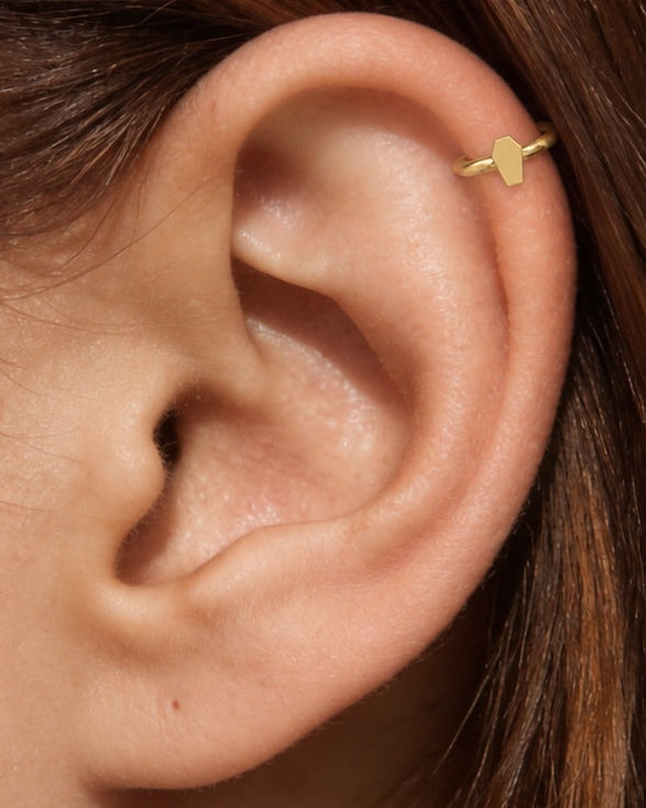 Coffin 14ct Solid Gold Helix Hoop