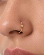 Ball 14ct Solid Gold Nostril Ring