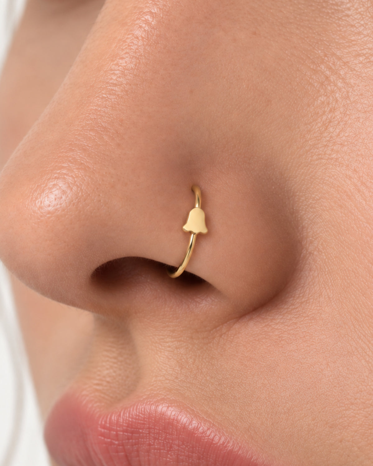 Cute Ghost 14ct Solid Gold Nostril Ring