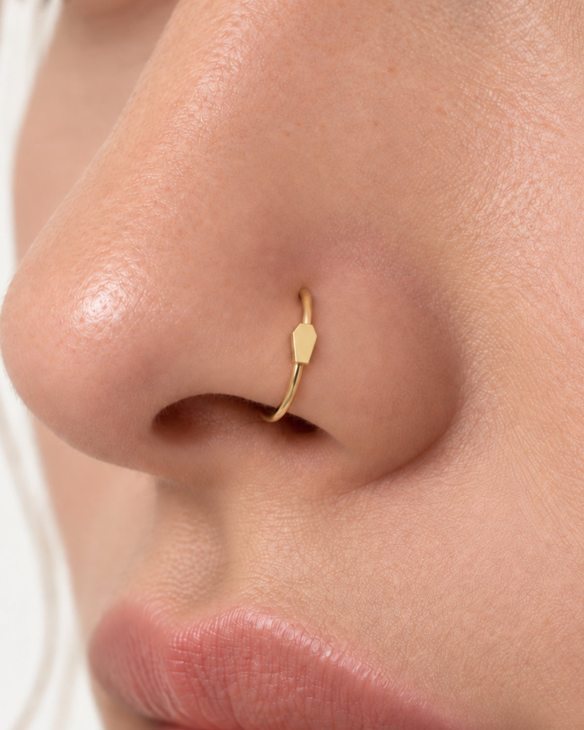 Coffin 14ct Solid Gold Nostril Ring