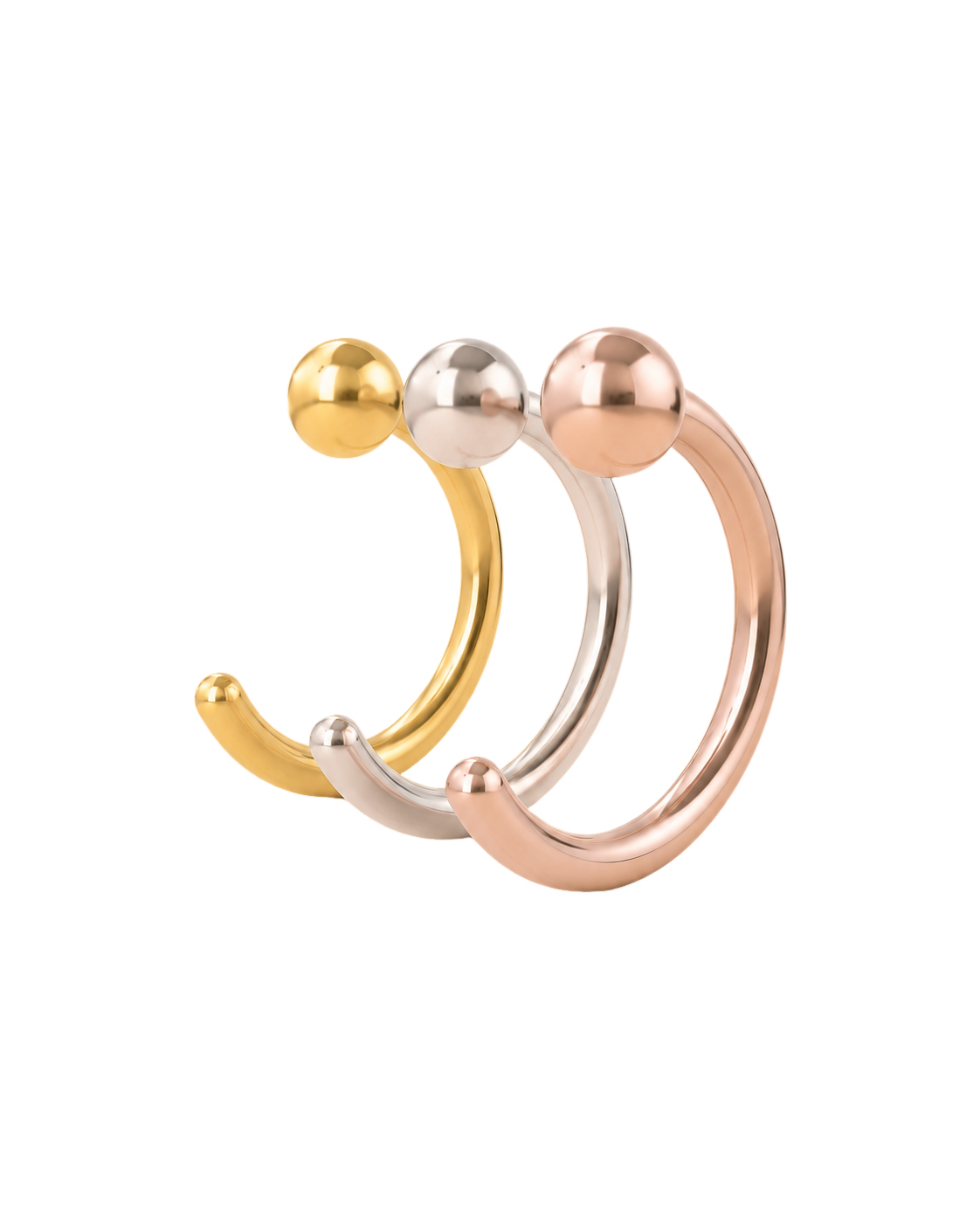 Ball 14ct Solid Gold  Huggie Hoop