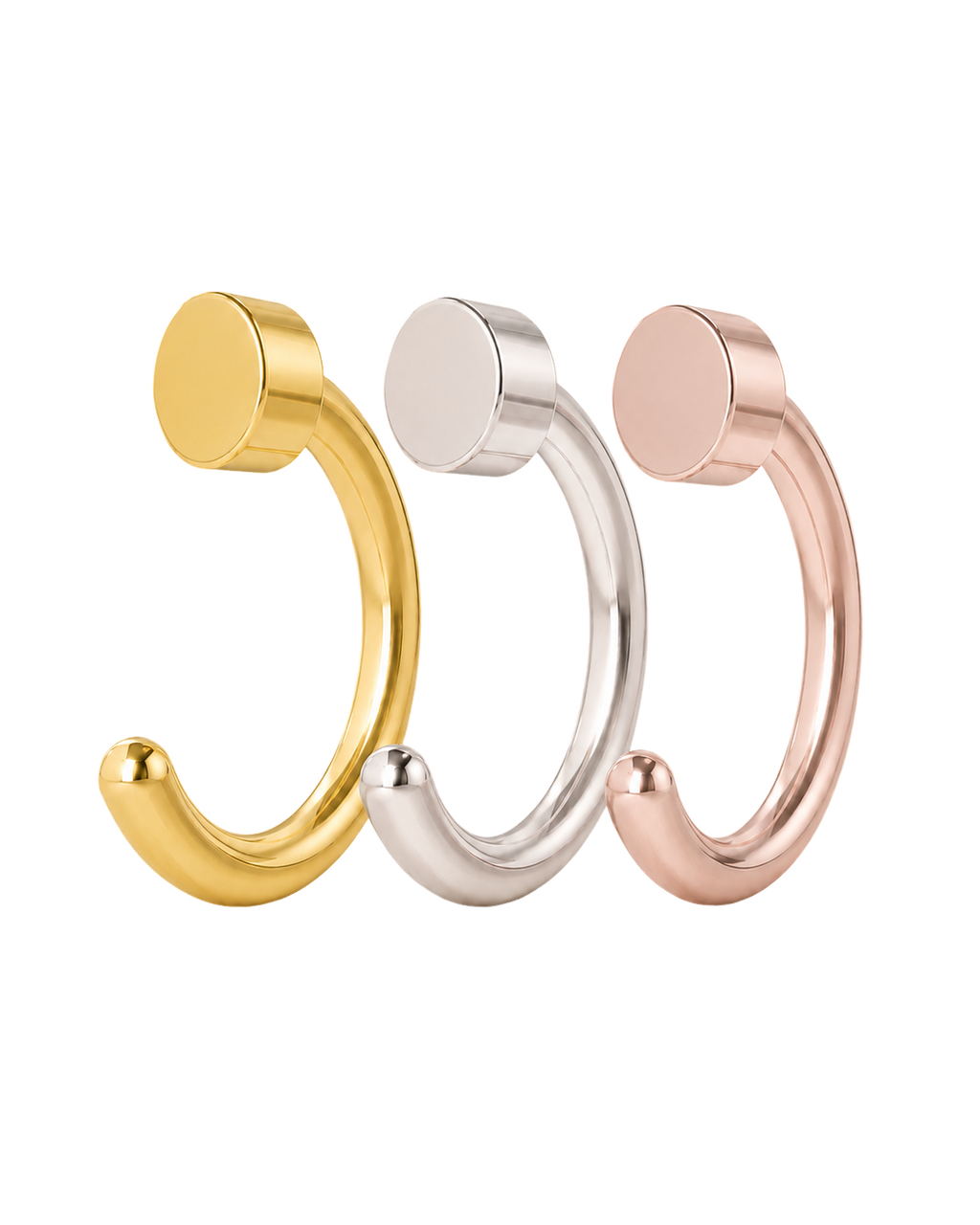 Oval 14ct Solid Gold Huggie Hoop