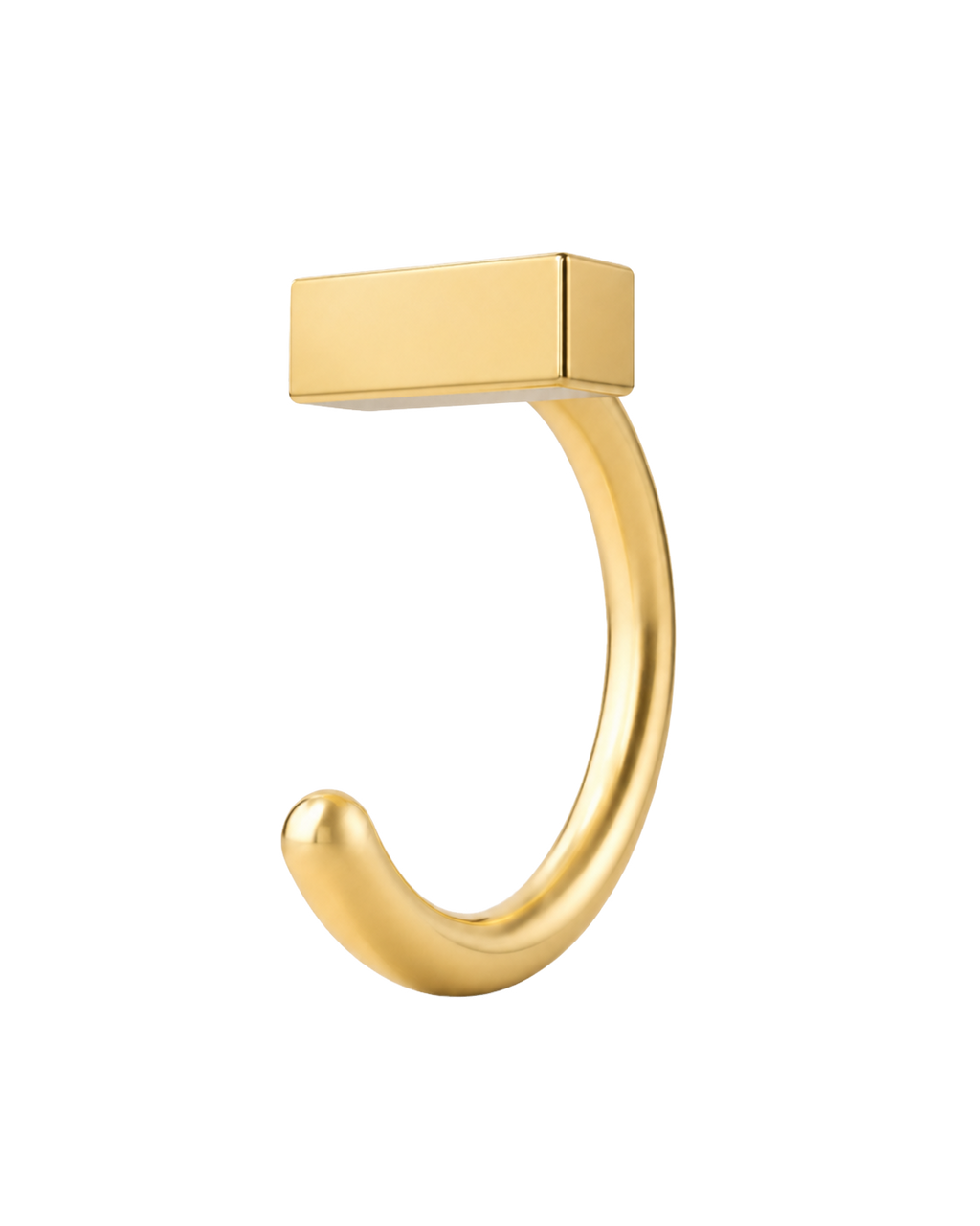 Rectangle 14ct Solid Gold Huggie Hoop