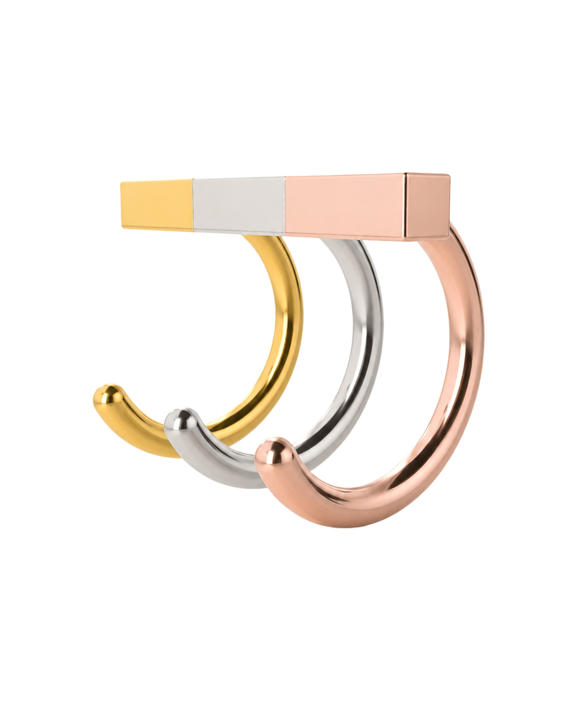 Rectangle 14ct Solid Gold Huggie Hoop