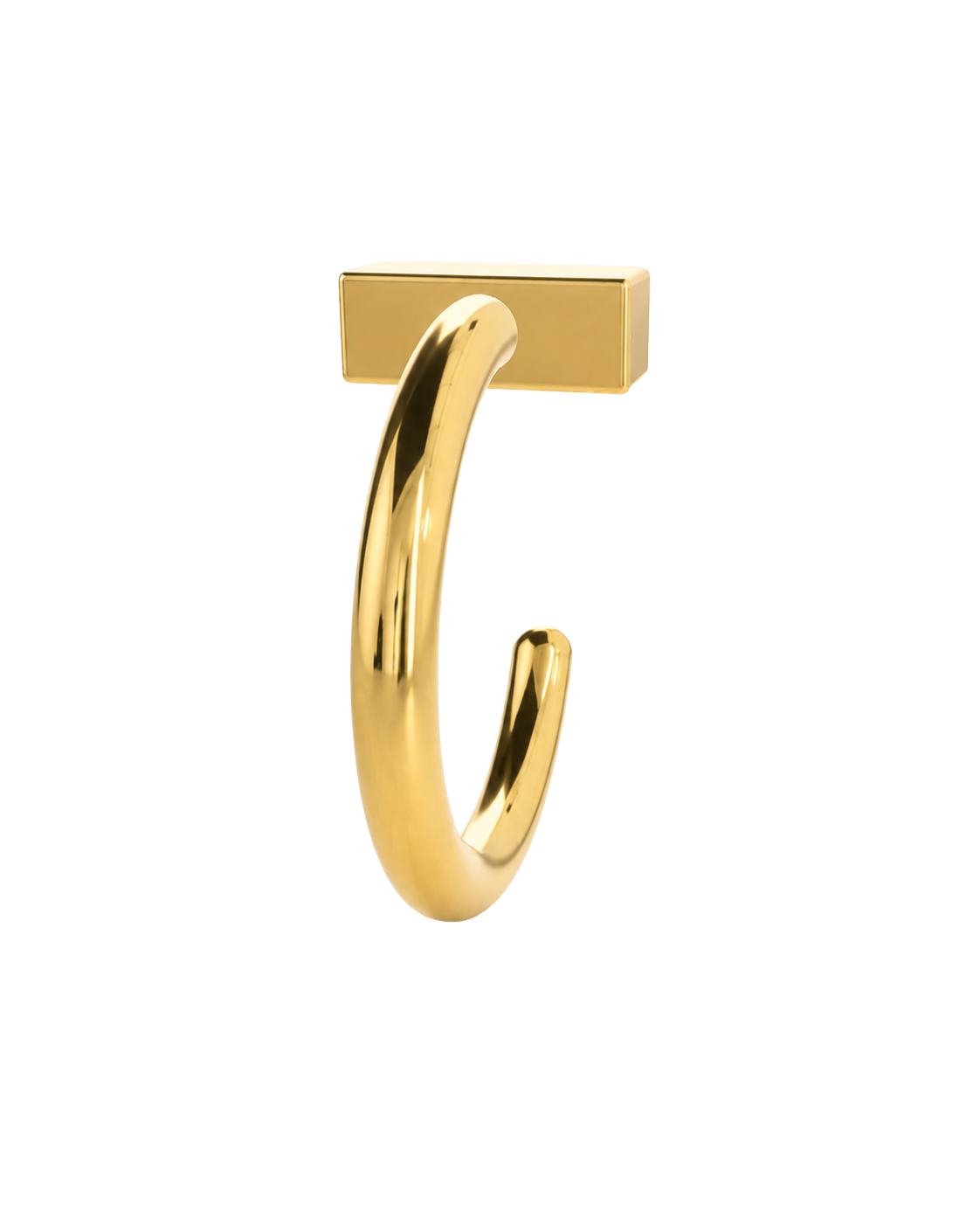 Rectangle 14ct Solid Gold Huggie Hoop