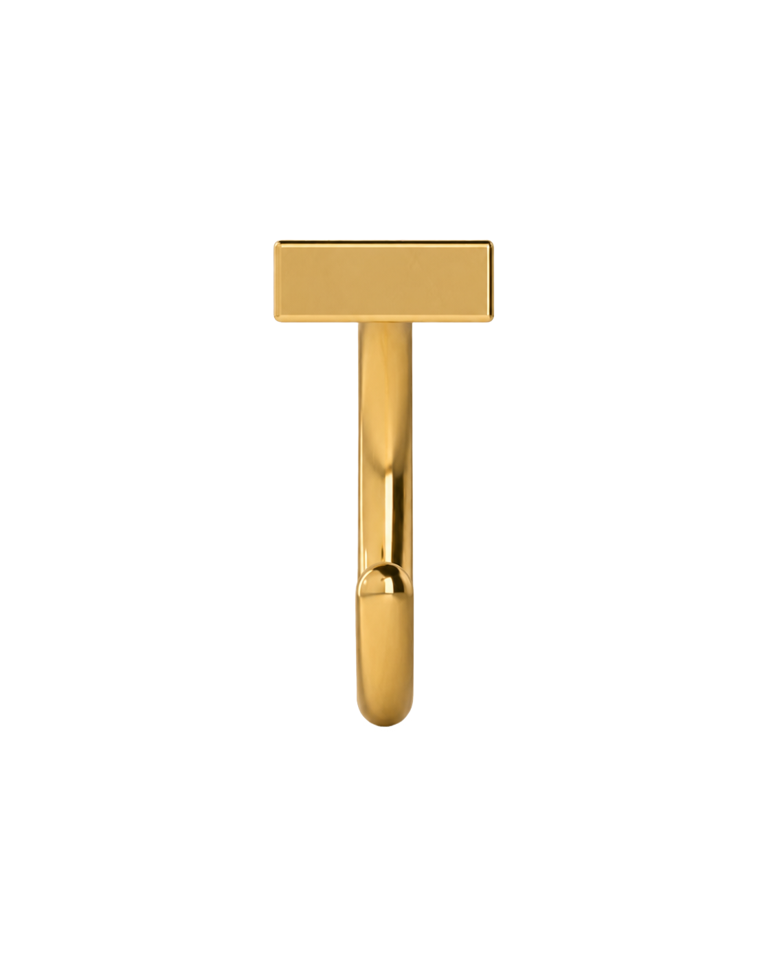Rectangle 14ct Solid Gold Huggie Hoop