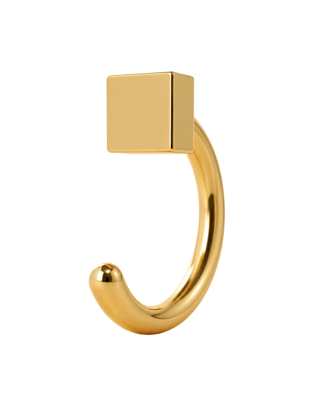 Square 14ct Solid Gold Huggie Hoop