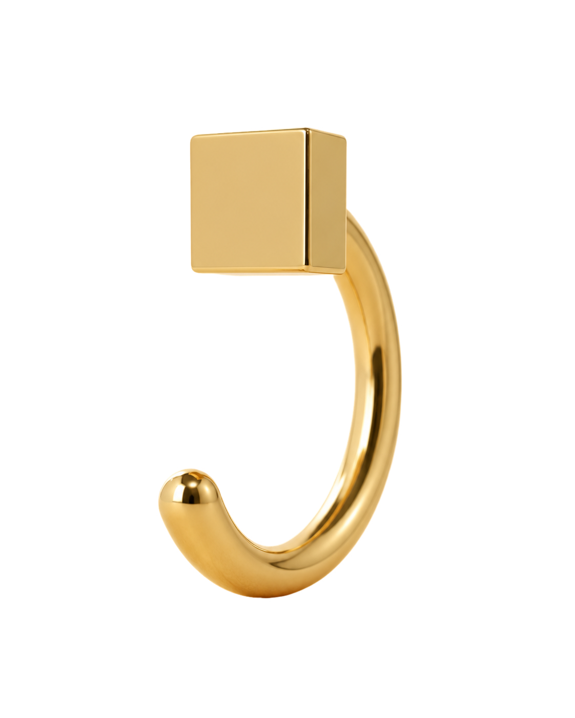 Square 14ct Solid Gold Huggie Hoop