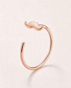 stepoy Moustache 14k solid gold nose and ear piercing hoop , 3 colours , 6-10mm include half size 