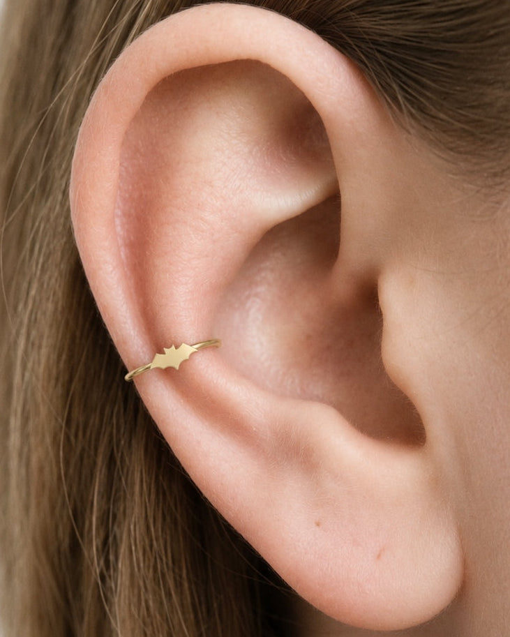 Bat 14ct Solid Gold Conch Ring