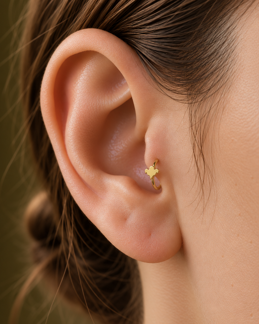 Ghost 14ct Solid Gold Tragus Ring