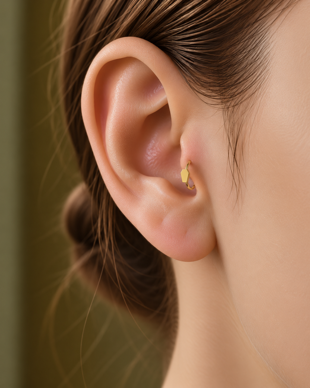 Coffin 14ct Solid Gold Tragus Ring