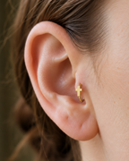Cross 14ct Solid Gold Tragus Ring
