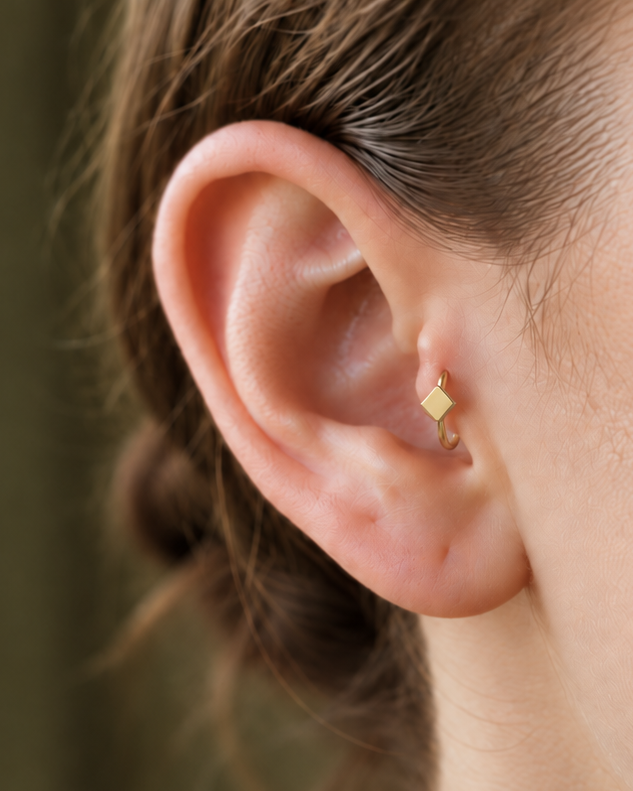 Diamond 14ct Solid Gold Tragus Ring