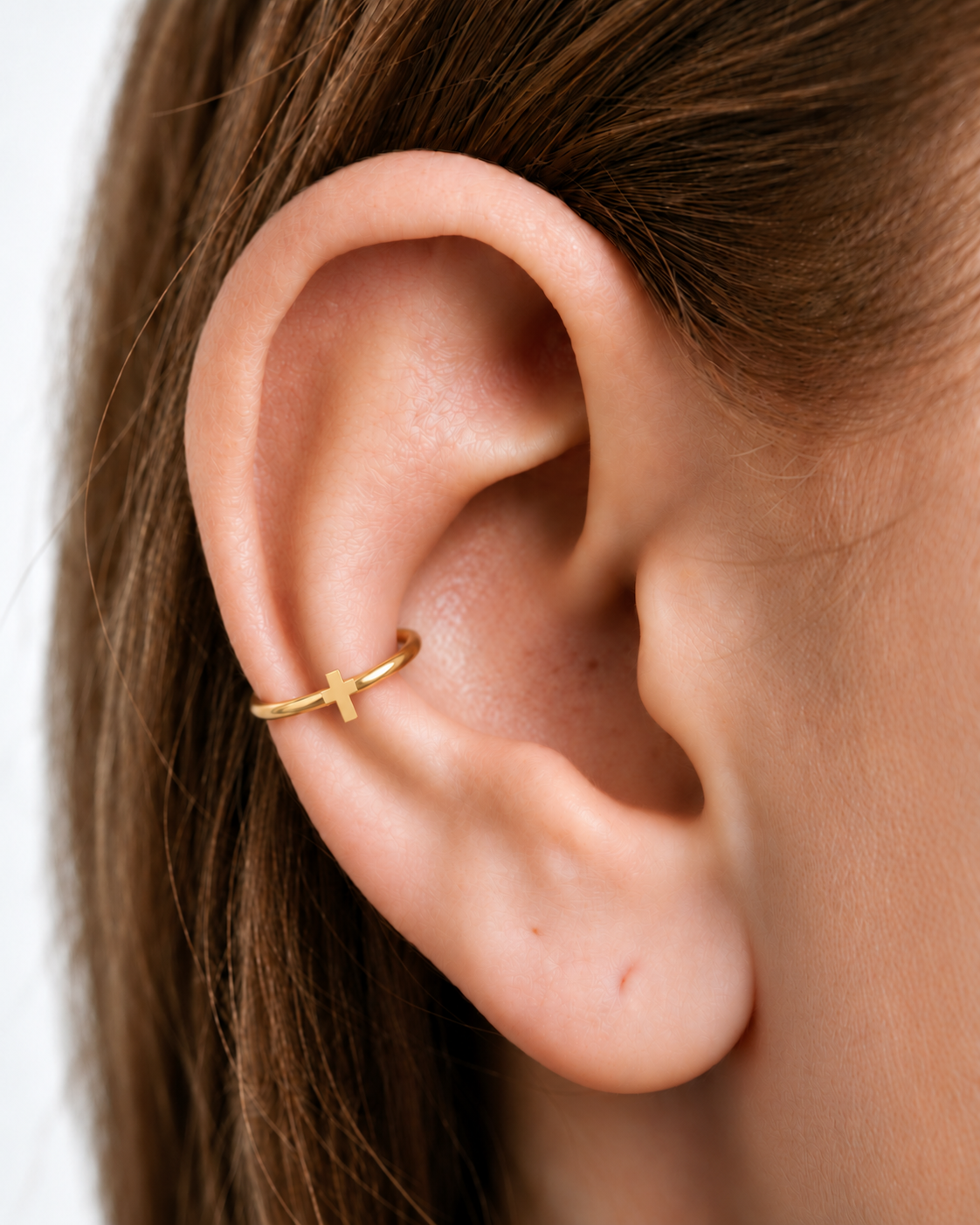 Cross 14ct Solid Gold Conch Ring
