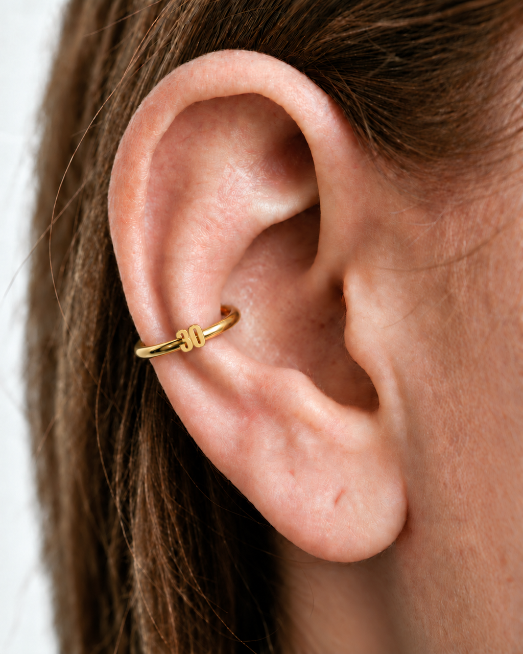 Personalised Double Digits 14ct Solid Gold Conch Ring