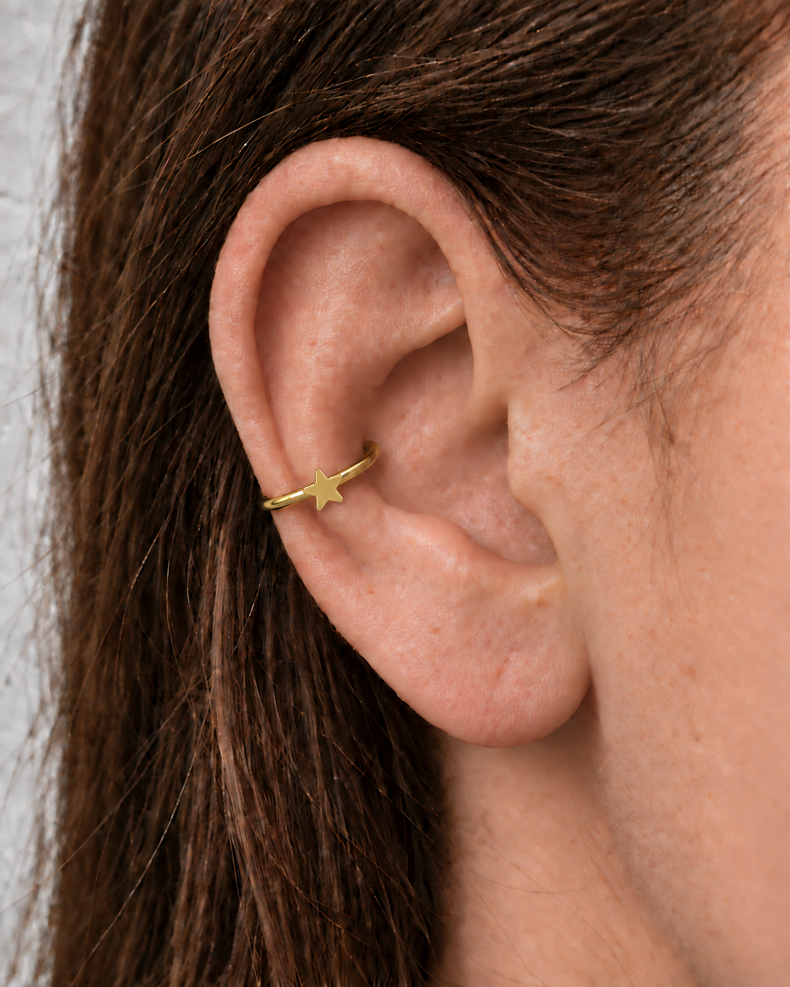 Star 14ct Solid Gold Conch Ring