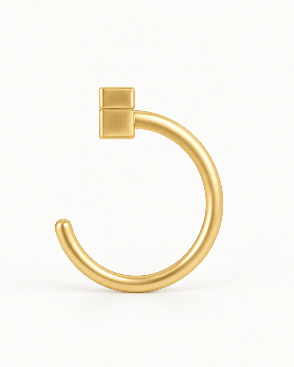 Crown 14ct Solid Gold Huggie Hoop