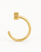 Crown 14ct Solid Gold Huggie Hoop