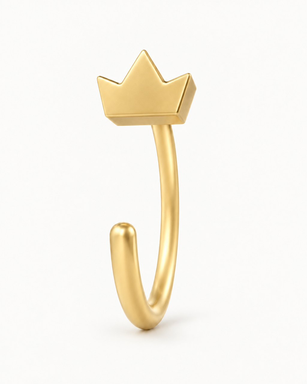 stepoy 14ct solid gold  crown huggie hoops for ear and nose , 3 gold colours , 6mm,7mm,8mm,9mm,10mm,11mm,12mm inner sizes , cute heart design piercing jewerly 