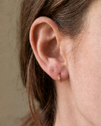 Diamond 14ct Solid Gold Lobe Hoop Earring