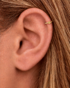 Hexagon 14ct Solid Gold Helix Hoop