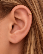 Flower 14ct Solid Gold Helix Hoop