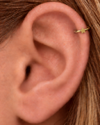 Star 14ct Solid Gold Helix Hoop