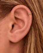 Star 14ct Solid Gold Helix Hoop