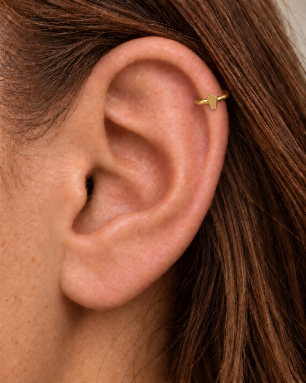 Coffin 14ct Solid Gold Helix Hoop