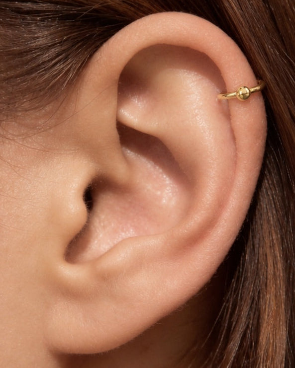 Ball 14ct Solid Gold Helix Hoop