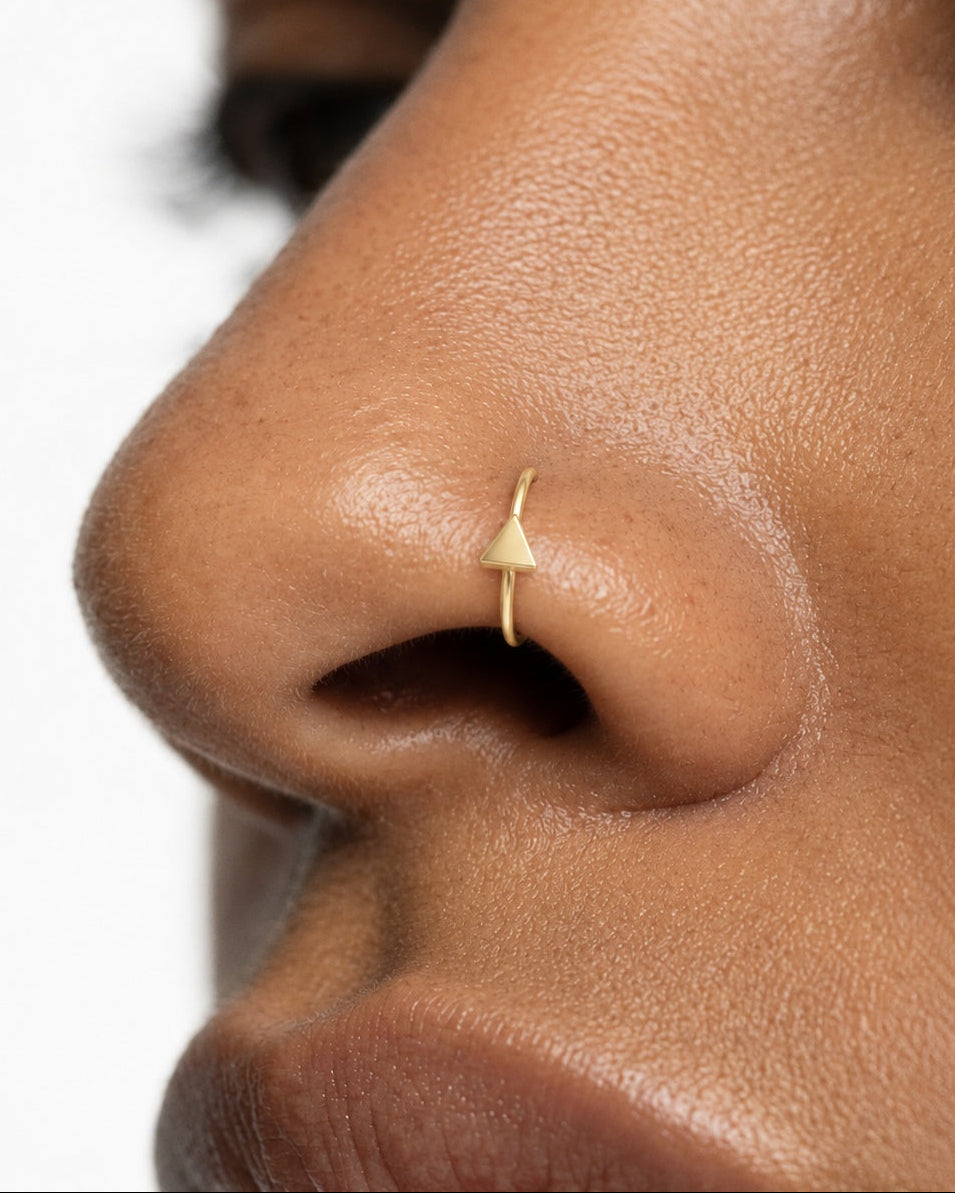 Triangle 14ct Solid Gold Nostril Ring