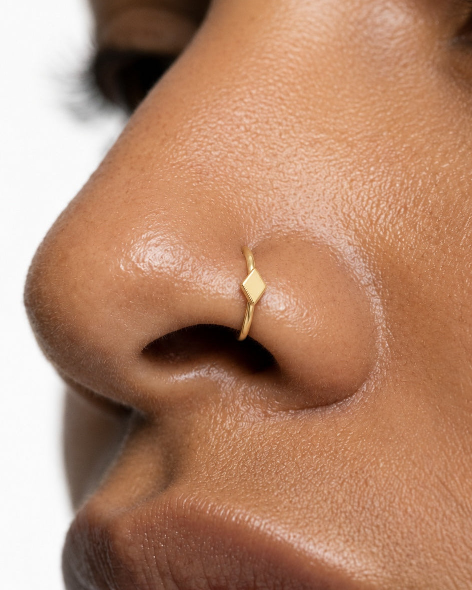 Diamond 14ct Solid Gold Nostril Ring