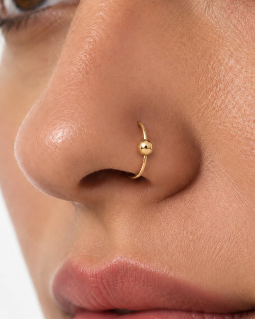 Ball 14ct Solid Gold Nostril Ring