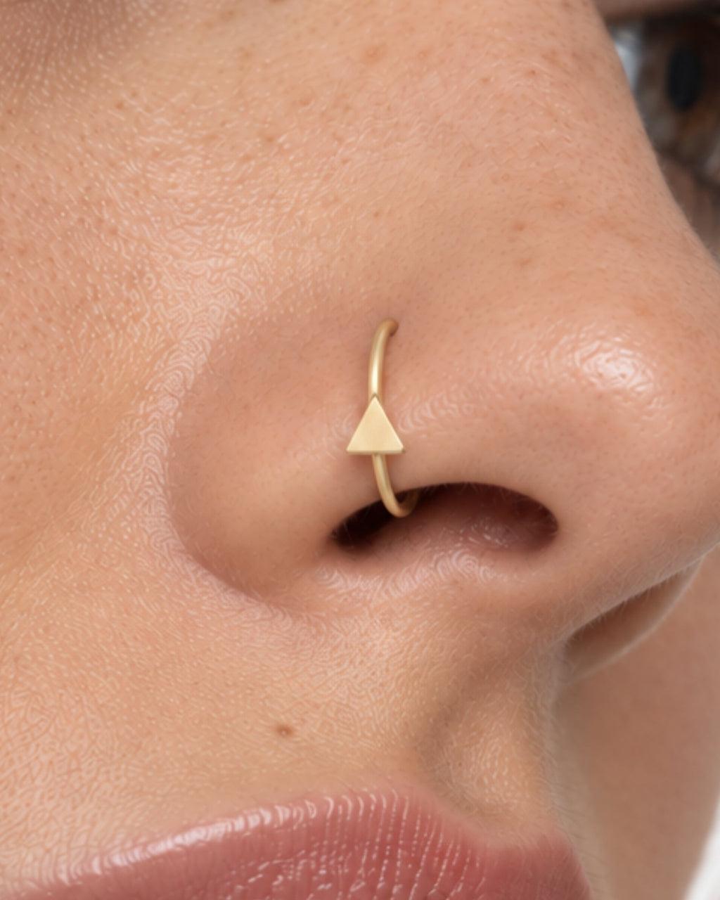 Triangle 14ct Solid Gold Nostril Ring