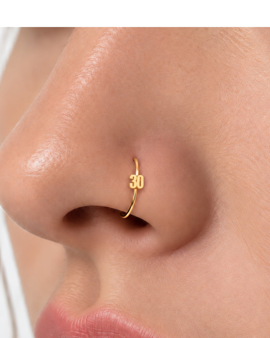Personalised Double Digits 14ct Solid Gold Nostril Ring