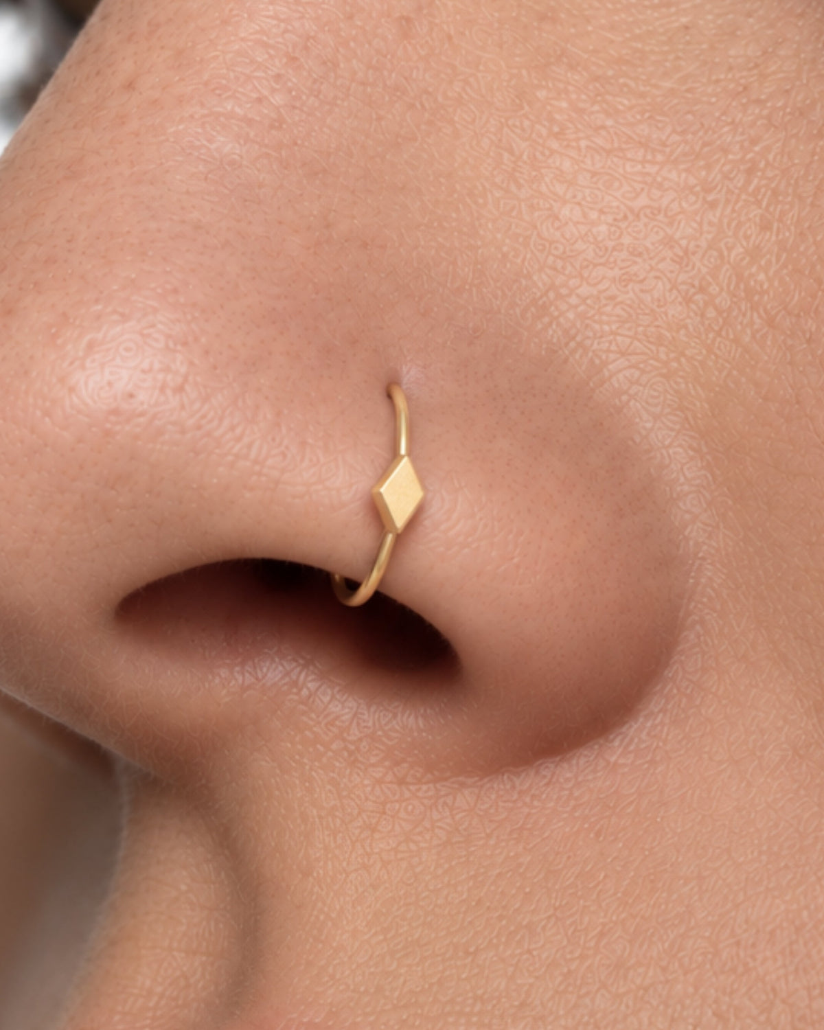 Diamond 14ct Solid Gold Nostril Ring