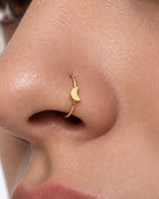 Moon 14ct Solid Gold Nostril Ring
