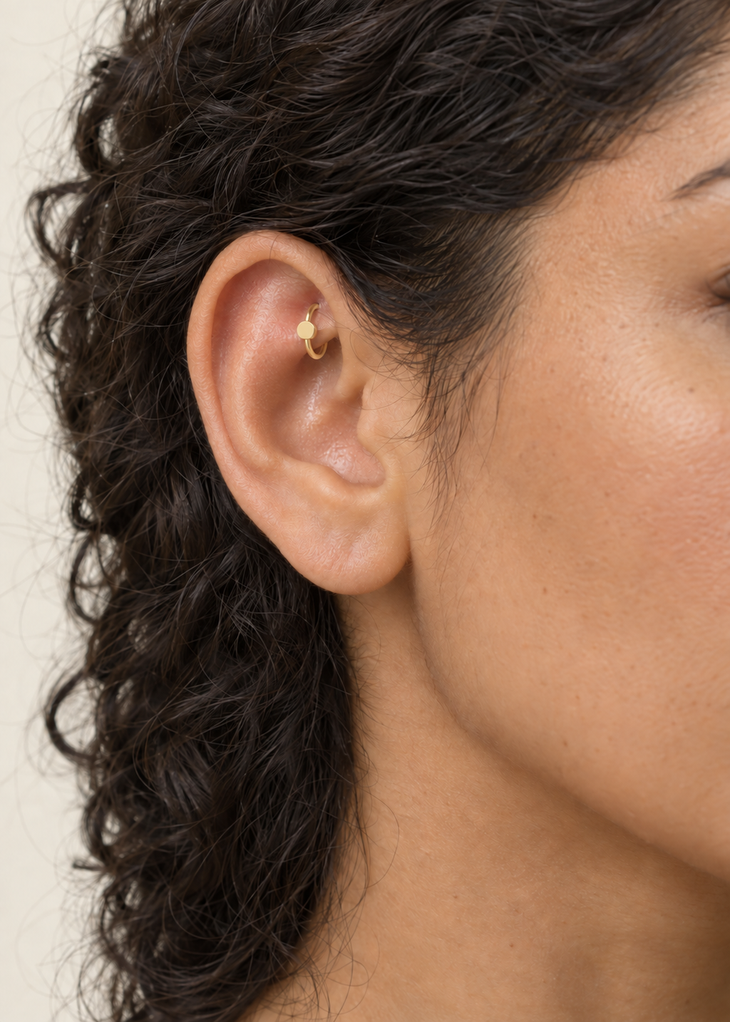 Circle 14ct Solid Gold Rook Hoop